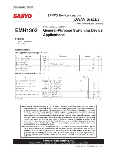 Sanyo emh1303  . Electronic Components Datasheets Active components Transistors Sanyo emh1303.pdf