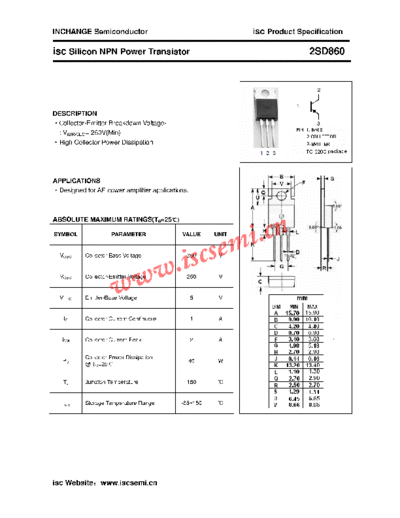 Inchange Semiconductor 2sd860  . Electronic Components Datasheets Active components Transistors Inchange Semiconductor 2sd860.pdf
