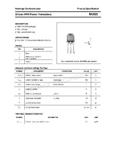 Inchange Semiconductor bu902  . Electronic Components Datasheets Active components Transistors Inchange Semiconductor bu902.pdf