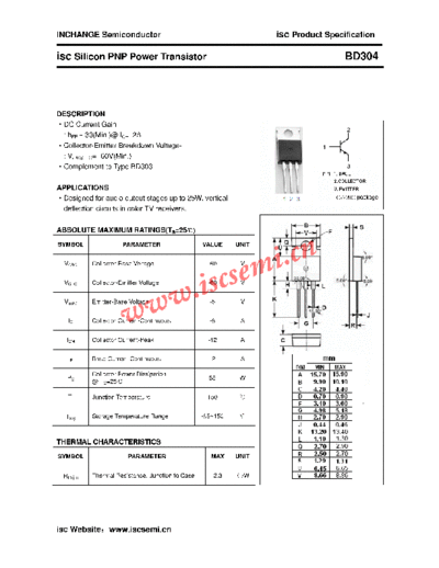 Inchange Semiconductor bd304  . Electronic Components Datasheets Active components Transistors Inchange Semiconductor bd304.pdf