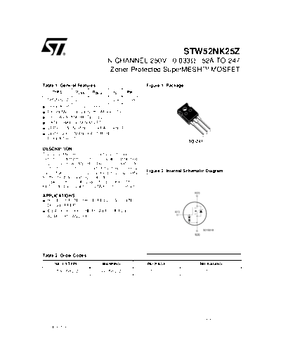 ST stw52nk25z  . Electronic Components Datasheets Active components Transistors ST stw52nk25z.pdf