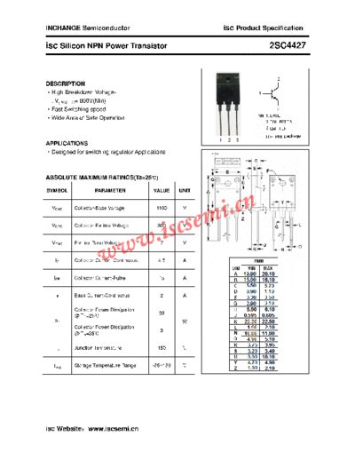 Inchange Semiconductor 2sc4427  . Electronic Components Datasheets Active components Transistors Inchange Semiconductor 2sc4427.pdf