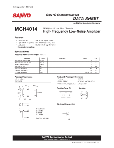 Sanyo mch4014  . Electronic Components Datasheets Active components Transistors Sanyo mch4014.pdf