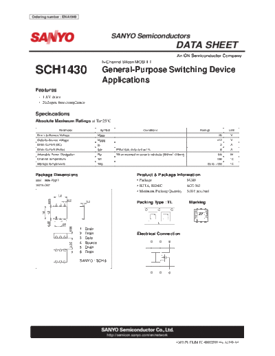 Sanyo sch1430  . Electronic Components Datasheets Active components Transistors Sanyo sch1430.pdf