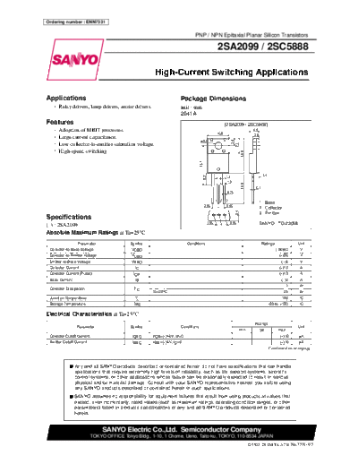 . Electronic Components Datasheets 2sc5888  . Electronic Components Datasheets Active components Transistors Sanyo 2sc5888.pdf