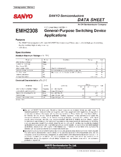 Sanyo emh2308  . Electronic Components Datasheets Active components Transistors Sanyo emh2308.pdf