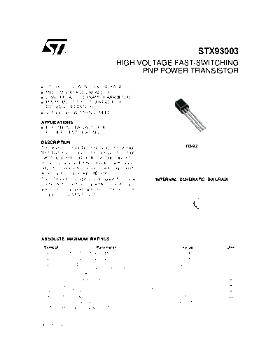 ST x93003  . Electronic Components Datasheets Active components Transistors ST stx93003.pdf