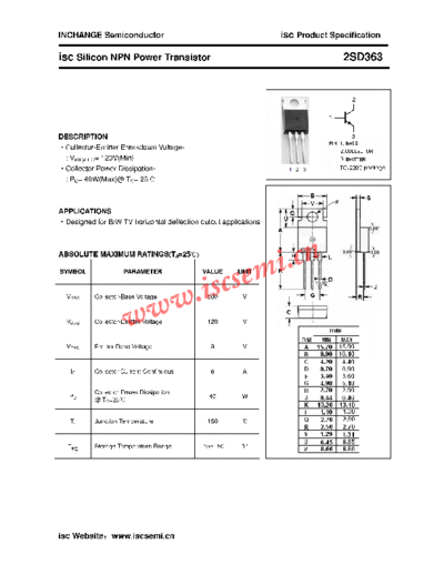 Inchange Semiconductor 2sd363  . Electronic Components Datasheets Active components Transistors Inchange Semiconductor 2sd363.pdf