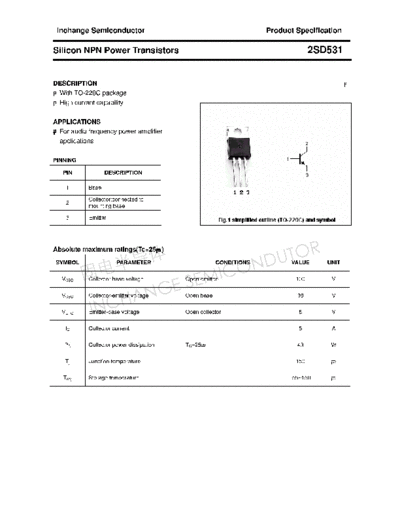 Inchange Semiconductor 2sd531  . Electronic Components Datasheets Active components Transistors Inchange Semiconductor 2sd531.pdf