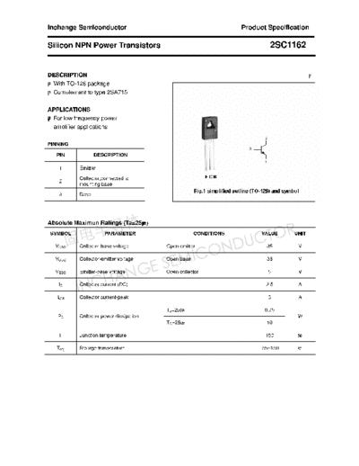 Inchange Semiconductor 2sc1162  . Electronic Components Datasheets Active components Transistors Inchange Semiconductor 2sc1162.pdf