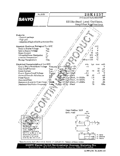 Sanyo 2sk1237  . Electronic Components Datasheets Active components Transistors Sanyo 2sk1237.pdf
