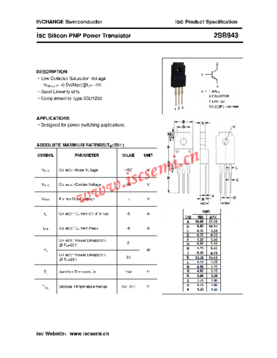 Inchange Semiconductor 2sb943  . Electronic Components Datasheets Active components Transistors Inchange Semiconductor 2sb943.pdf