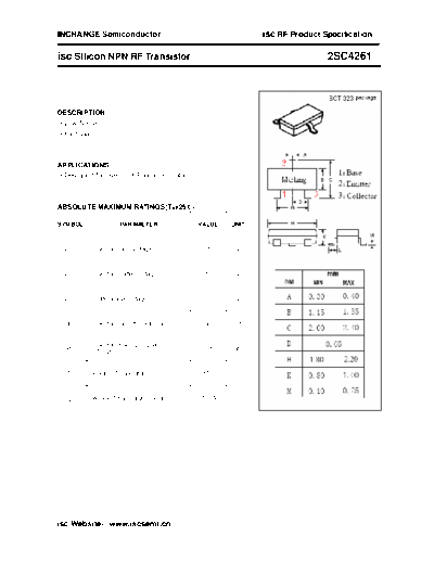 Inchange Semiconductor 2sc4261  . Electronic Components Datasheets Active components Transistors Inchange Semiconductor 2sc4261.pdf