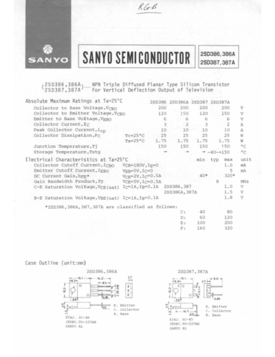 Sanyo 2sd386a  . Electronic Components Datasheets Active components Transistors Sanyo 2sd386a.pdf
