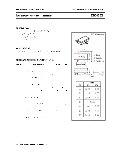 Inchange Semiconductor 2sc4252  . Electronic Components Datasheets Active components Transistors Inchange Semiconductor 2sc4252.pdf