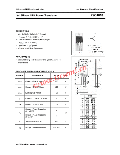 Inchange Semiconductor 2sc4848  . Electronic Components Datasheets Active components Transistors Inchange Semiconductor 2sc4848.pdf