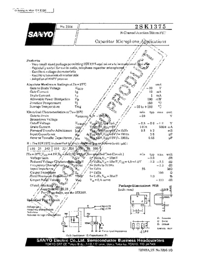 Sanyo 2sk1375  . Electronic Components Datasheets Active components Transistors Sanyo 2sk1375.pdf