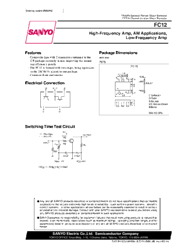 Sanyo fc12  . Electronic Components Datasheets Active components Transistors Sanyo fc12.pdf