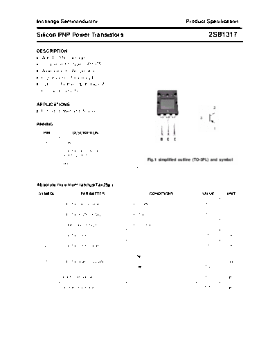 Inchange Semiconductor 2sb1317  . Electronic Components Datasheets Active components Transistors Inchange Semiconductor 2sb1317.pdf