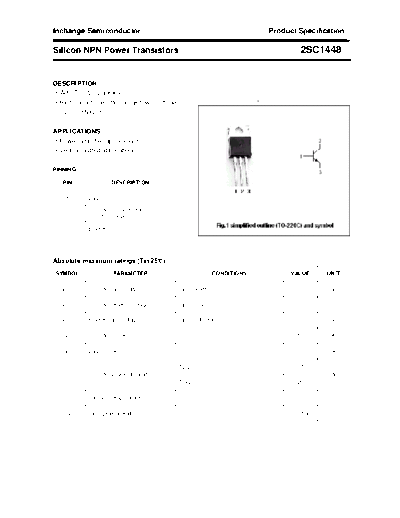 Inchange Semiconductor 2sc1448  . Electronic Components Datasheets Active components Transistors Inchange Semiconductor 2sc1448.pdf