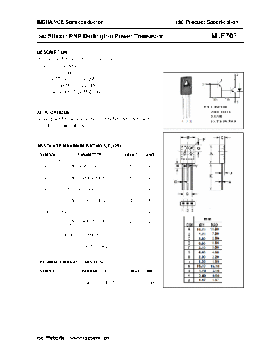 Inchange Semiconductor mje703  . Electronic Components Datasheets Active components Transistors Inchange Semiconductor mje703.pdf