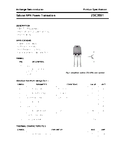 Inchange Semiconductor 2sc3551  . Electronic Components Datasheets Active components Transistors Inchange Semiconductor 2sc3551.pdf