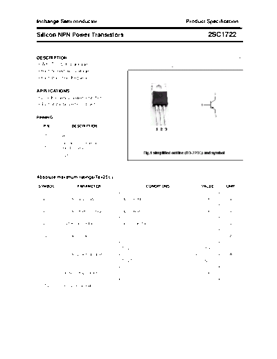 Inchange Semiconductor 2sc1722  . Electronic Components Datasheets Active components Transistors Inchange Semiconductor 2sc1722.pdf