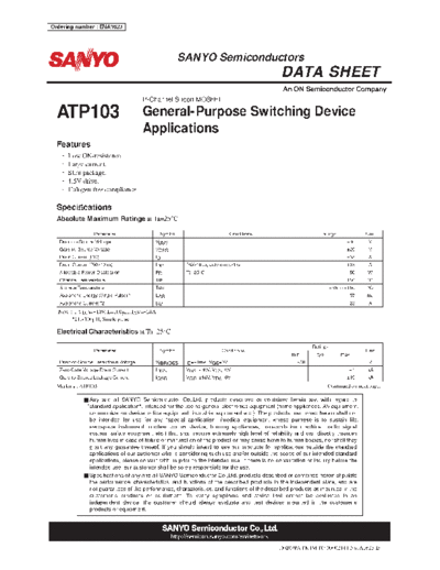 Sanyo atp103  . Electronic Components Datasheets Active components Transistors Sanyo atp103.pdf