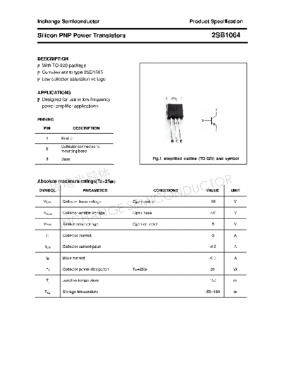 Inchange Semiconductor 2sb1064  . Electronic Components Datasheets Active components Transistors Inchange Semiconductor 2sb1064.pdf