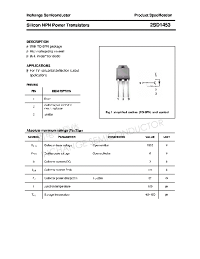 Inchange Semiconductor 2sd1453  . Electronic Components Datasheets Active components Transistors Inchange Semiconductor 2sd1453.pdf