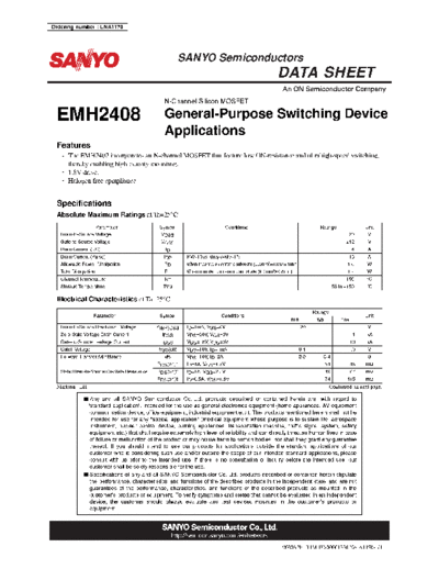 Sanyo emh2408  . Electronic Components Datasheets Active components Transistors Sanyo emh2408.pdf