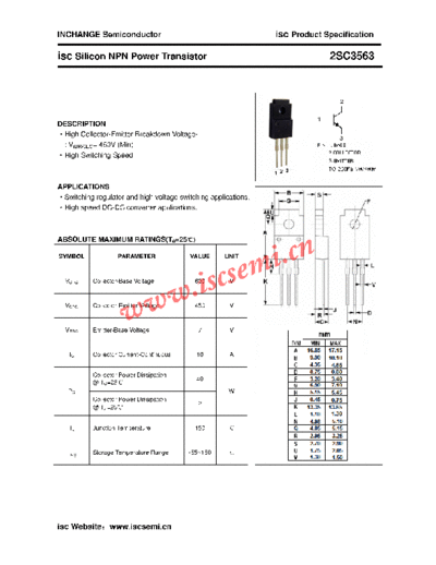 Inchange Semiconductor 2sc3563  . Electronic Components Datasheets Active components Transistors Inchange Semiconductor 2sc3563.pdf