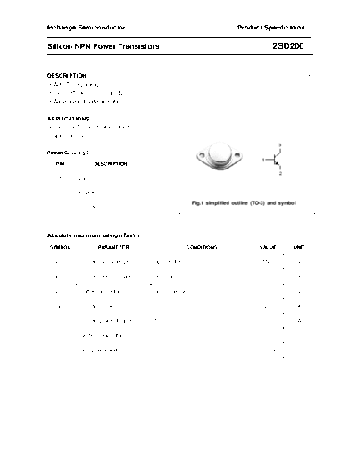 Inchange Semiconductor 2sd200  . Electronic Components Datasheets Active components Transistors Inchange Semiconductor 2sd200.pdf