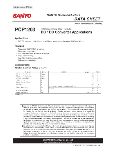 Sanyo pcp1203  . Electronic Components Datasheets Active components Transistors Sanyo pcp1203.pdf