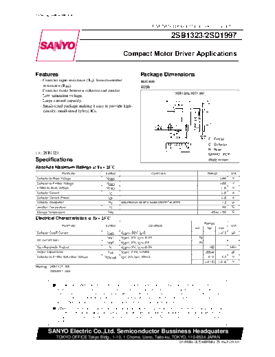Sanyo 2sd1997  . Electronic Components Datasheets Active components Transistors Sanyo 2sd1997.pdf