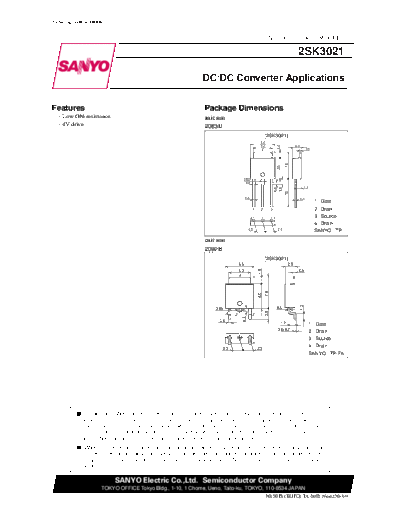 Sanyo 2sk3021  . Electronic Components Datasheets Active components Transistors Sanyo 2sk3021.pdf