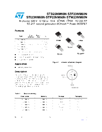 ST b23nm60n  f23nm60n  i23nm60n  p23nm60n  w23nm60n  . Electronic Components Datasheets Active components Transistors ST stb23nm60n_stf23nm60n_sti23nm60n_stp23nm60n_stw23nm60n.pdf