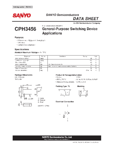 Sanyo cph3456  . Electronic Components Datasheets Active components Transistors Sanyo cph3456.pdf
