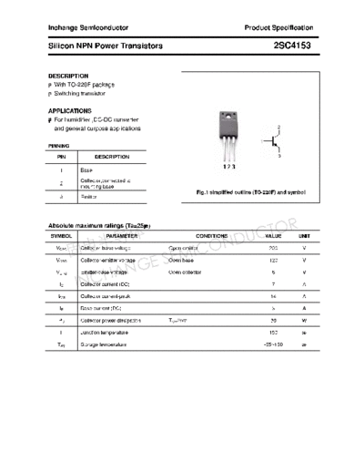 Inchange Semiconductor 2sc4153  . Electronic Components Datasheets Active components Transistors Inchange Semiconductor 2sc4153.pdf