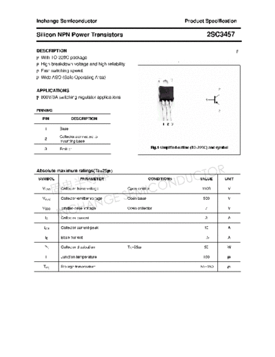 Inchange Semiconductor 2sc3457  . Electronic Components Datasheets Active components Transistors Inchange Semiconductor 2sc3457.pdf