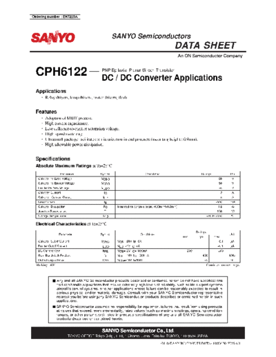 Sanyo cph6122  . Electronic Components Datasheets Active components Transistors Sanyo cph6122.pdf