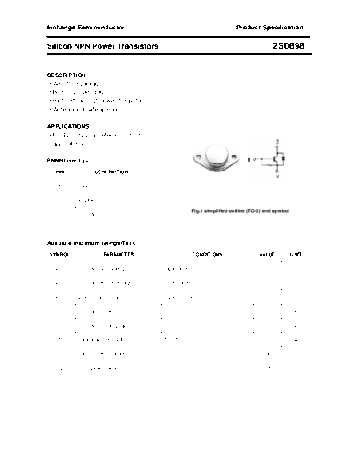 Inchange Semiconductor 2sd898  . Electronic Components Datasheets Active components Transistors Inchange Semiconductor 2sd898.pdf