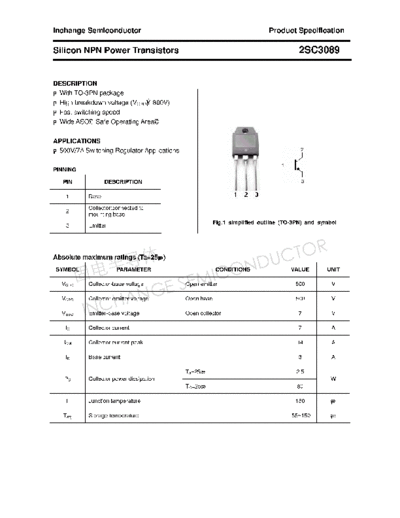 Inchange Semiconductor 2sc3089  . Electronic Components Datasheets Active components Transistors Inchange Semiconductor 2sc3089.pdf