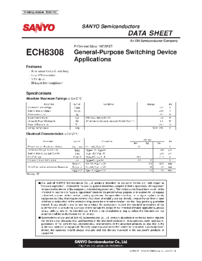 Sanyo ech8308  . Electronic Components Datasheets Active components Transistors Sanyo ech8308.pdf
