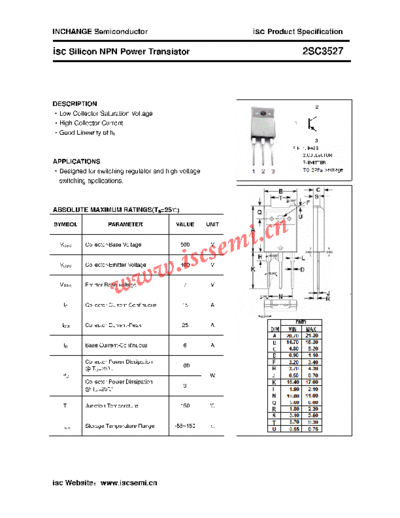 Inchange Semiconductor 2sc3527  . Electronic Components Datasheets Active components Transistors Inchange Semiconductor 2sc3527.pdf