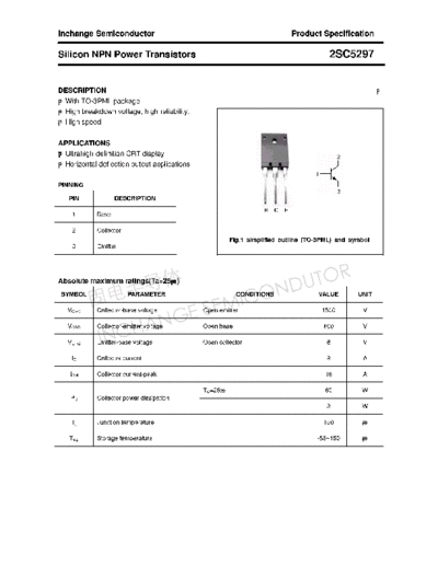 Inchange Semiconductor 2sc5297  . Electronic Components Datasheets Active components Transistors Inchange Semiconductor 2sc5297.pdf