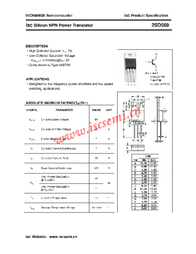 Inchange Semiconductor 2sd569  . Electronic Components Datasheets Active components Transistors Inchange Semiconductor 2sd569.pdf