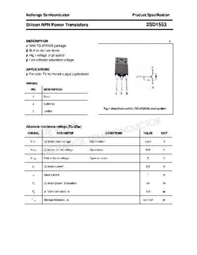 Inchange Semiconductor 2sd1553  . Electronic Components Datasheets Active components Transistors Inchange Semiconductor 2sd1553.pdf
