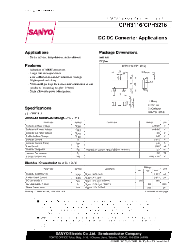 Sanyo cph3116 cph3216  . Electronic Components Datasheets Active components Transistors Sanyo cph3116_cph3216.pdf