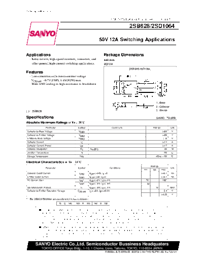 Sanyo 2sd1064  . Electronic Components Datasheets Active components Transistors Sanyo 2sd1064.pdf